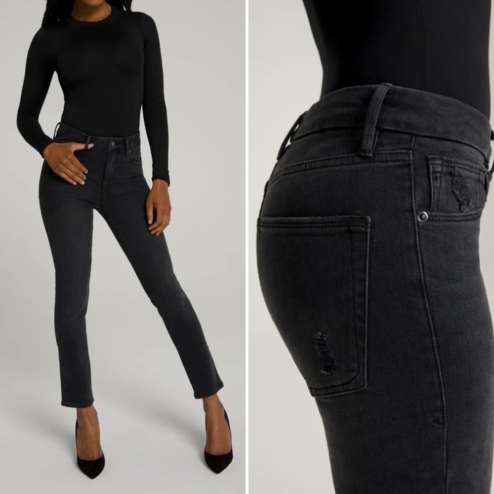 NWT Good American Jeans Good Classic in Black114 6/28